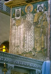 St. Demetrius und Stifter, Mosaik in der Kirche Agios Georgios